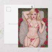 Blond in een Briefkaart van Red Bikini (Voorkant / Achterkant)