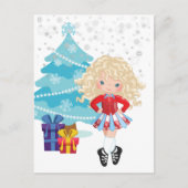 Blond Irish Dancer Winter Kerstfeestdag Briefkaart (Voorkant)