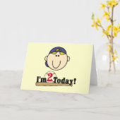 Blond Jongen Honkbal 2e Verjaardag Tshirts Kaart (Gele Bloem)