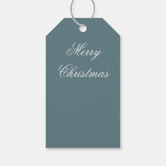 Blond kerstrecker Santa Blauwgroen Cadeaulabel (Achterkant)