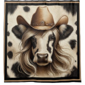 blond land Koe meisje grappig Douchegordijn (Voorkant)