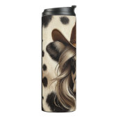 blond land Koe meisje grappig Thermosbeker (Gedraaid links)