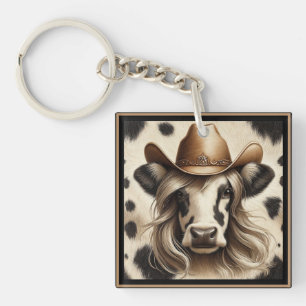 Blond Landelijk Cowgirl Grappig Sleutelhanger