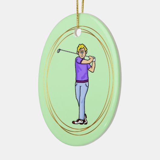 Blond Mannelijk Golfer Gepersonaliseerd Ornament (Links)