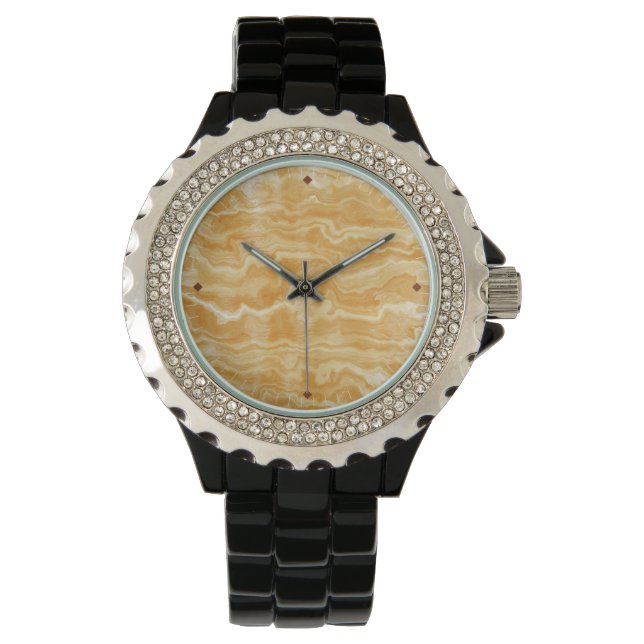 Blond Marmer Horloge (Voorkant)
