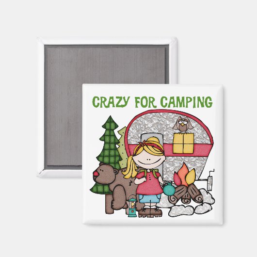 Blond meisje gek voor campagne magneet (Voorkant / Achterkant)