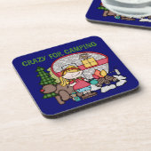 Blond Meisje Gek voor het Kamperen Drankjes Onderzetter (Linkerzijde)