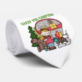 Blond Meisje Gek voor het Kamperen Stropdas (Opgerold)