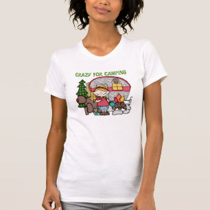 Blond Meisje Gek voor het Kamperen T-shirt