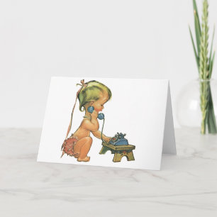  blond meisje met een kinderongeluk dat telefonisc kaart