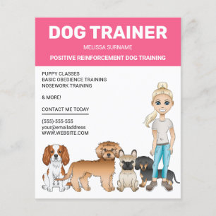Blond meisje met honden Personaliseerbare hondentr Flyer