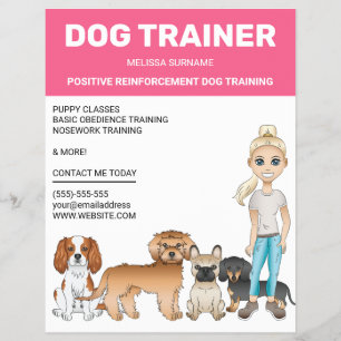 Blond meisje met honden Personaliseerbare hondentr Flyer