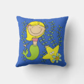 Blond Mermaid Kussen (Achterkant)