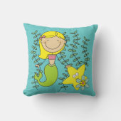 Blond Mermaid Kussen (Voorkant)