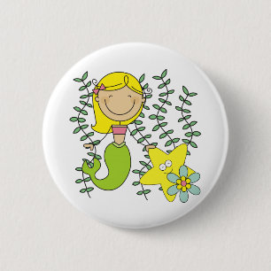 Blond Mermaid Ronde Button 5,7 Cm