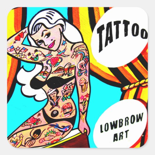blond met tattoos sticker (Voorkant)