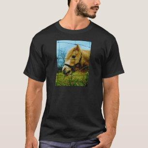 Blond miniatuur Pony/Horse Blue Sky T-shirt