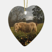 Blond miniatuur Pony/paard Keramisch Ornament (Links)