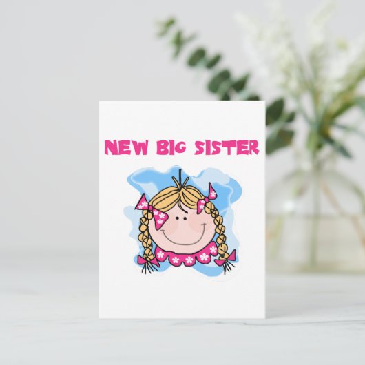 Blond New Big Sister Tshirts en Gifts Briefkaart (Staand voorkant)