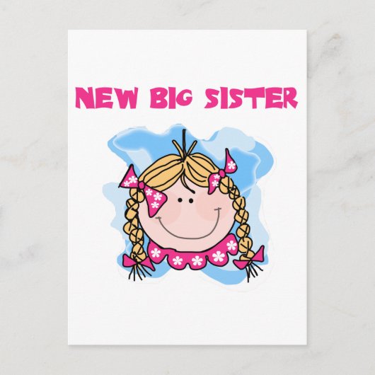 Blond New Big Sister Tshirts en Gifts Briefkaart (Voorkant)