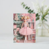 Blond Pastel Retro Kerstpop Briefkaart (Staand voorkant)