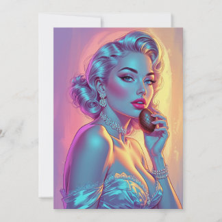 Blond Pin-Up Chocolade Ei Feestdagenkaart