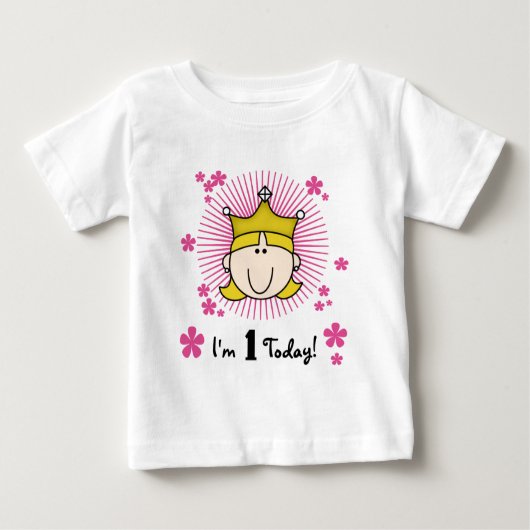 Blond prinses 1e verjaardag Tshirts en geschenken (Voorkant)