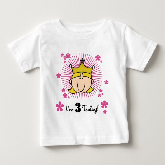 Blond Prinses 3e Verjaardag Tshirts & Cadeaus (Voorkant)