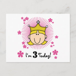 Blond Prinses 3e Verjaardag Tshirts & Cadeaus Briefkaart