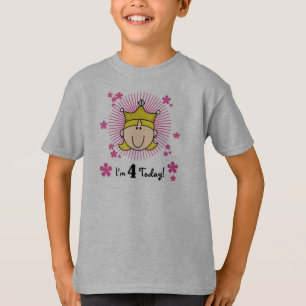 Blond Prinses 4e Verjaardag Tshirts en geschenken