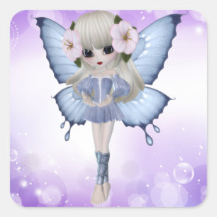 Blond Prinses Vierkante Sticker