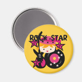 Blond Rock Star Girl Magneet (Voorkant / Achterkant)