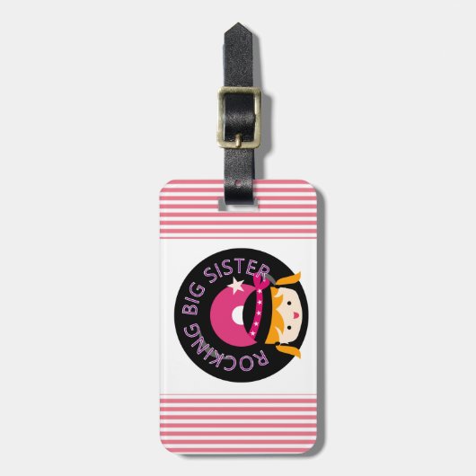 Blond Rocking Big Sister Bagagelabel (Voorkant verticaal)