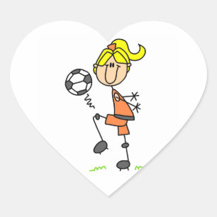 Blond teken Afbeelding voetballergierschotjes Hart Sticker