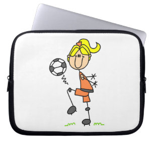 Blond teken Afbeelding voetballergierschotjes Laptop Sleeve