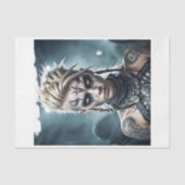 Blond Viking Warrior Vrouw met runen - Tissuepapier (Voorkant)