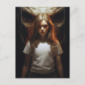 Blond Vrouw en een Demon Briefkaart (Voorkant)