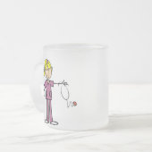 Blond Vrouw Matglas Koffiemok (Voorkant links)