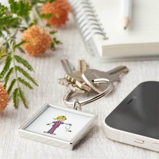 Blond Vrouw Sleutelhanger (Zijkant)