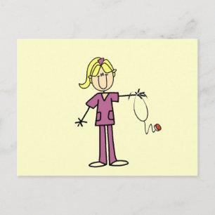 Blond Vrouw sticker Afbeelding Verpleegbare T-shir Briefkaart