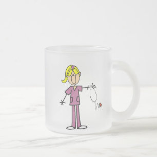 Blond Vrouw sticker Afbeelding Verpleegbare T-shir Matglas Koffiemok