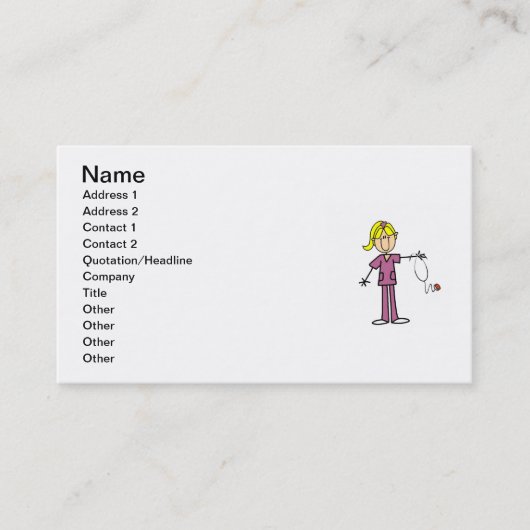 Blond Vrouw Visitekaartje (Voorkant)