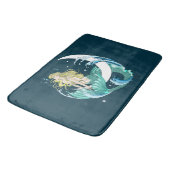 Blond Zeemeermin Maan Fantasy Art Deco Badmat (Gekanteld)