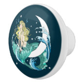 Blond Zeemeermin Maan Fantasy Art Deco Keramische Knop (Rechts)