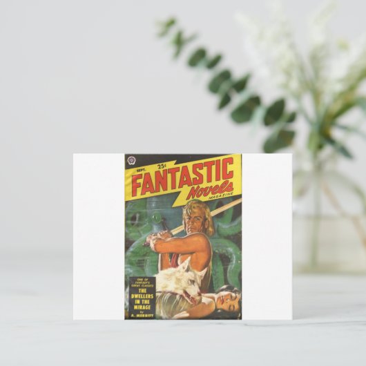 Blond zwaardsman briefkaart (Staand voorkant)