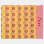  Blonde Afro Pink Monogram Love uit de jaren zeven Fleece Deken (Voorkant (Horizontaal))