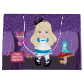 Blonde Alice avec Cheshire Chat Grand sac cadeau (Devant)