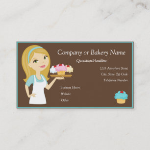 Blonde/Aqua Cupcake Baker/Bakkerij-Visitekaartje Visitekaartje