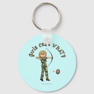 Blonde Archery in Camouflage Sleutelhanger