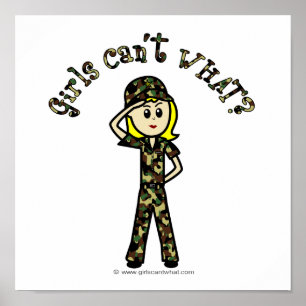 Blonde Army Woman Poster